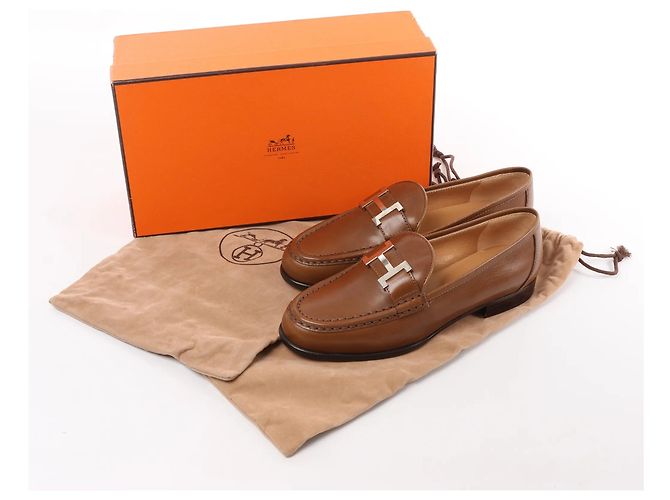 Hermès Mocassino in pelle HERMES Constance marrone, taglia 36 EU - vista 11