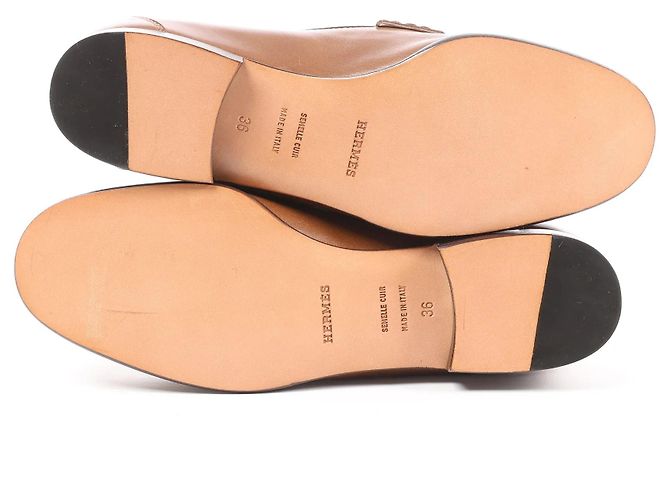 Hermès Mocassino in pelle HERMES Constance marrone, taglia 36 EU - vista 8