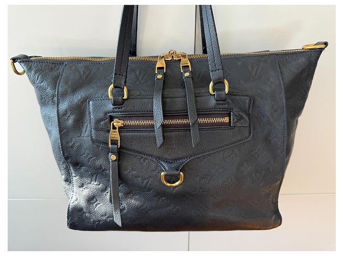 Louis Vuitton Borsa Tote Lumineuse PM Nera Empreinte Nero Gold hardware - vista 3
