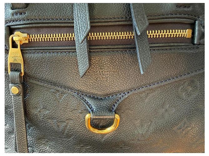 Louis Vuitton Borsa Tote Lumineuse PM Nera Empreinte Nero Gold hardware - vista 4
