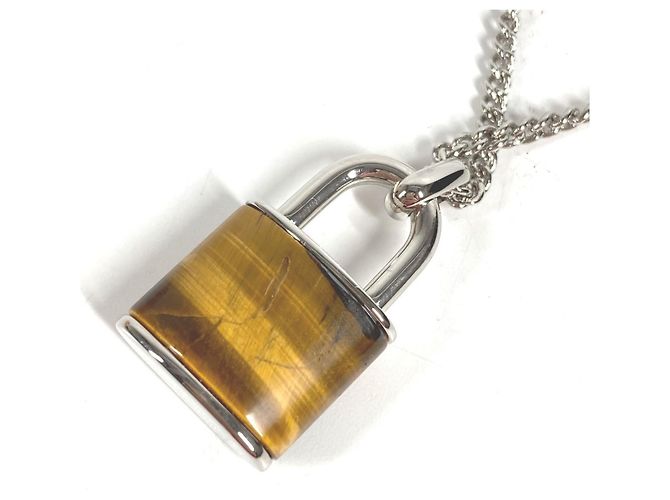 Louis Vuitton M62668 Collier aus Tigerauge Braun Silber - Ansicht 5