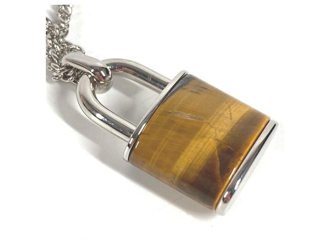Louis Vuitton M62668 Collier aus Tigerauge Braun Silber - Ansicht 7