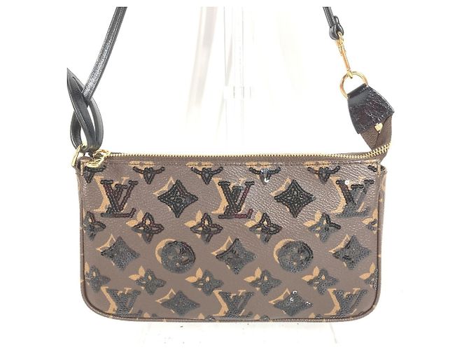 Pochette Accessoires Monogram in Paillettes Louis Vuitton Marrone Monogramma - vista 2