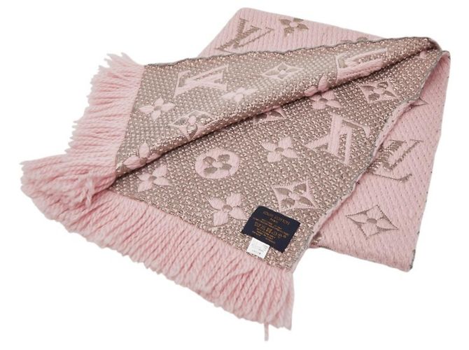 Stola in lana e paglia rosa Louis Vuitton - vista 2