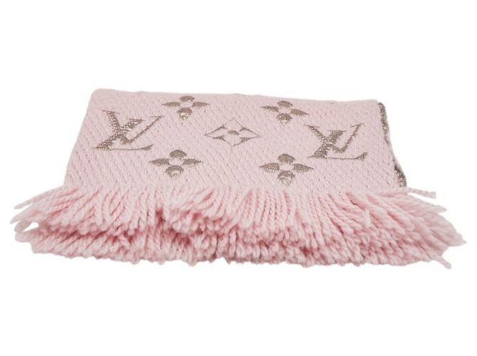 Stola in lana e paglia rosa Louis Vuitton - vista 3