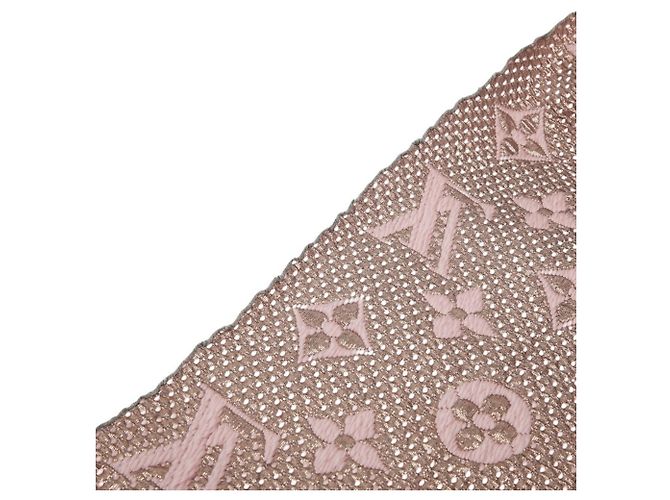 Stola in lana e paglia rosa Louis Vuitton - vista 5