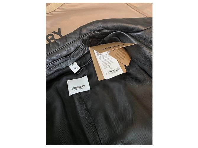 Burberry Ayton Lederjacke Schwarz - Ansicht 16