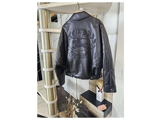 Burberry Ayton Lederjacke Schwarz - Ansicht 2