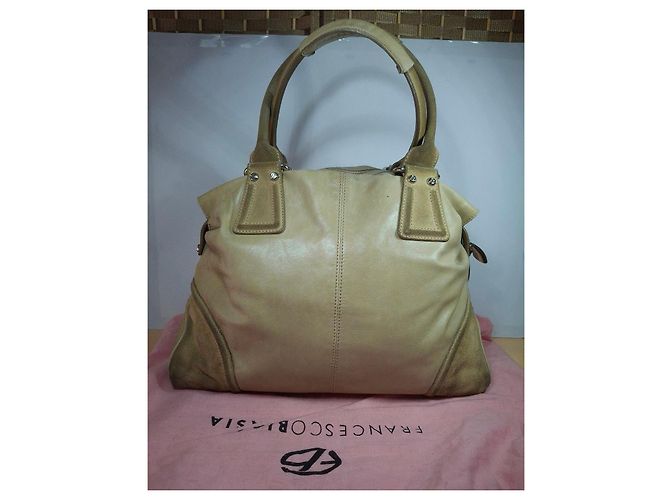 Autre Marque Beige Lederhandtasche - Ansicht 2