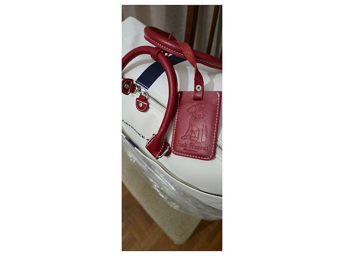 Valigia Jack Russell Malletier Bianca in Pelle e PVC Bianco - vista 13