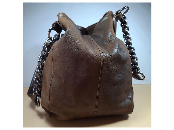 CAROLL Borsa in pelle marrone - vista 2