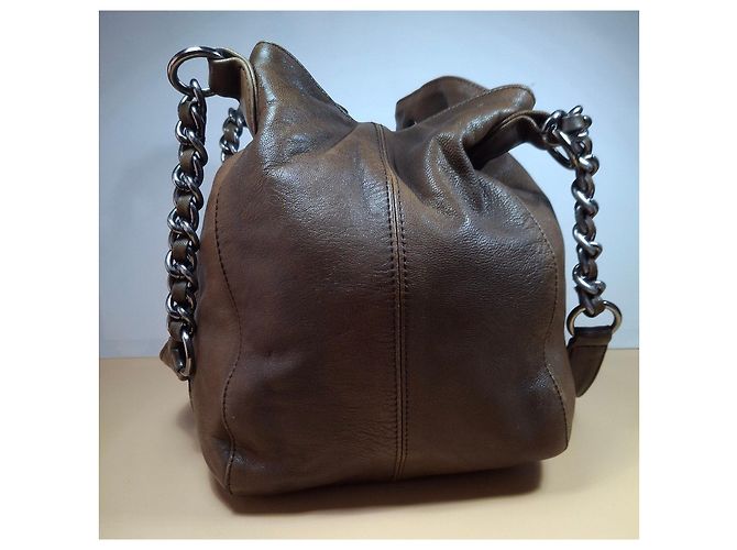 CAROLL Borsa in pelle marrone - vista 4