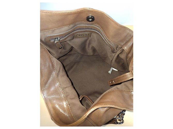 CAROLL Borsa in pelle marrone - vista 7