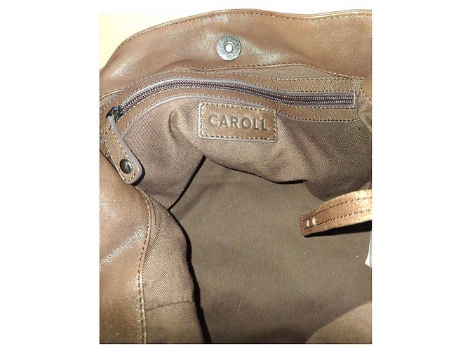 CAROLL Borsa in pelle marrone - vista 8