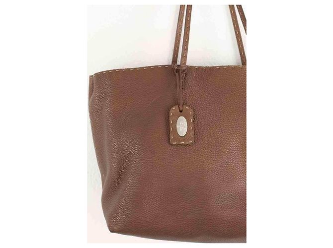 Fendi Borsa tote in pelle marrone - vista 2