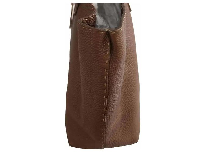 Fendi Borsa tote in pelle marrone - vista 3