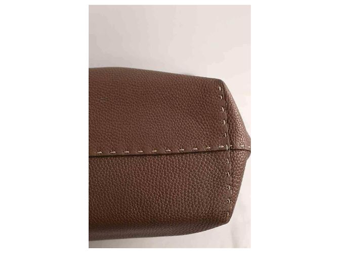 Fendi Borsa tote in pelle marrone - vista 5