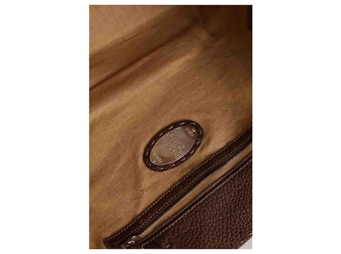 Fendi Borsa tote in pelle marrone - vista 6