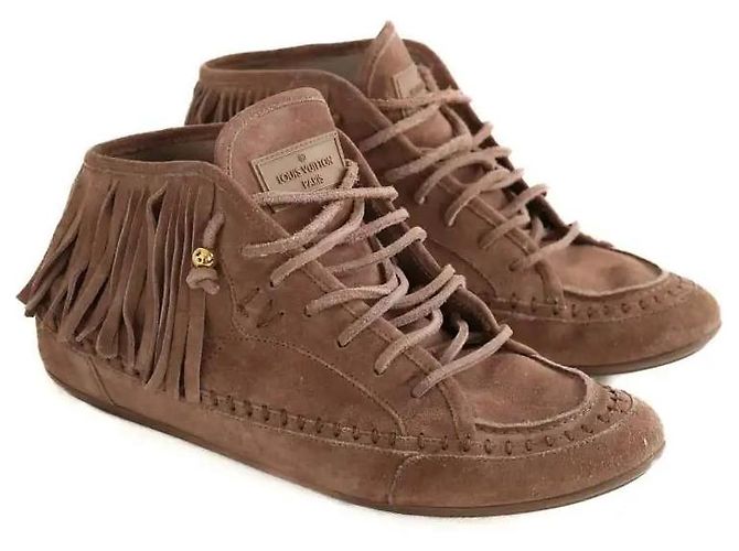 Botas Louis Vuitton de ante marrón Castaño - vista 3