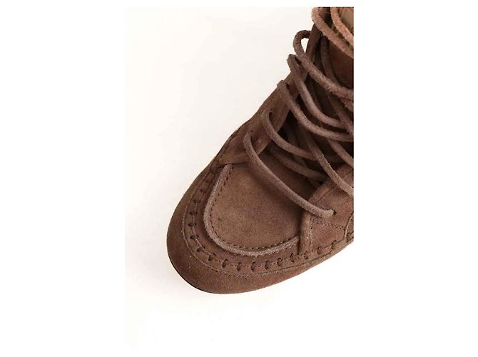 Botas Louis Vuitton de ante marrón Castaño - vista 4