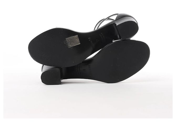 Hermès Sandali in pelle HERMES Manege Kelly in nero e argento, taglia 37 EU - vista 6
