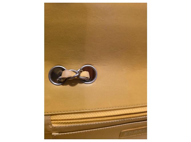 2.55 Borsa Chanel Travel Line con patta gialla in tessuto Giallo - vista 7
