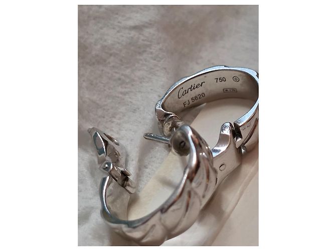 Orecchini Huggies Cartier in oro bianco - vista 13