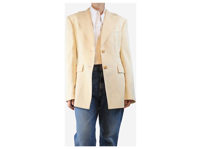 Nanushka Blazer texturizado amarillo mantequilla - talla S - vista 3