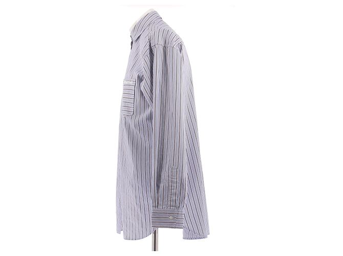 Autre Marque Camicia a righe blu e marrone in cotone - vista 4