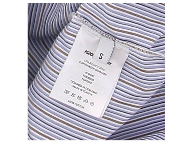 Autre Marque Camicia a righe blu e marrone in cotone - vista 6