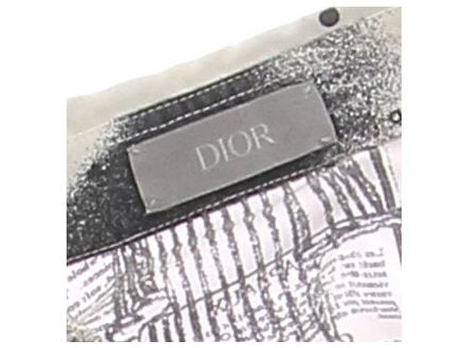 Dior Camicia con stampa di giornale in cotone e seta Grigio - vista 5