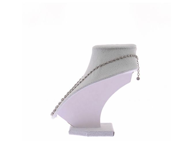 Miu Miu Collana argentata con strass - vista 4