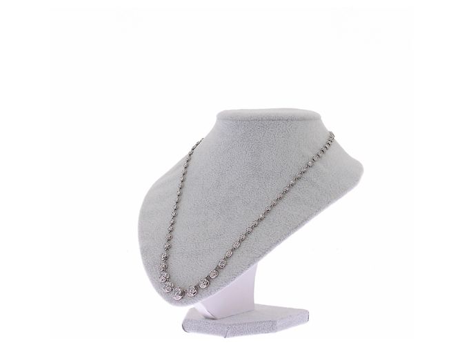 Miu Miu Collana argentata con strass - vista 5