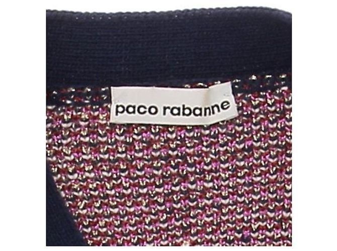 Paco Rabanne Cardigã roxo iridescente com padrões - vista 5
