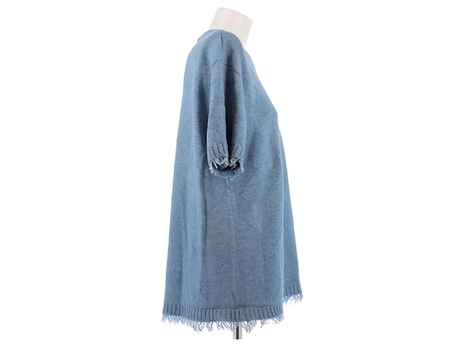 Fendi Blauer Pullover mit kurzen Ärmeln aus Baumwolle - Ansicht 3