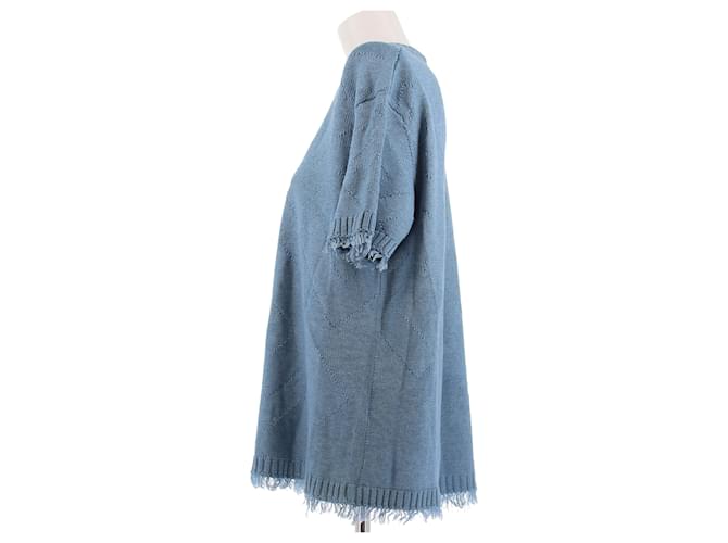 Fendi Blauer Pullover mit kurzen Ärmeln aus Baumwolle - Ansicht 4