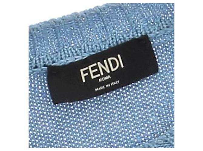 Fendi Blauer Pullover mit kurzen Ärmeln aus Baumwolle - Ansicht 5