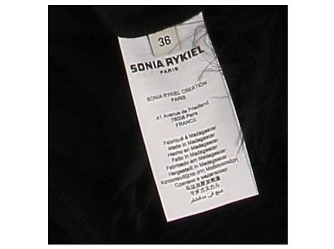 Sonia Rykiel Schwarzes Baumwollkleid mit Federn - Ansicht 5