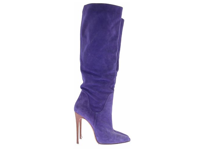 Gianmarco Lorenzi Botas altas moradas de ante Púrpura - vista 2