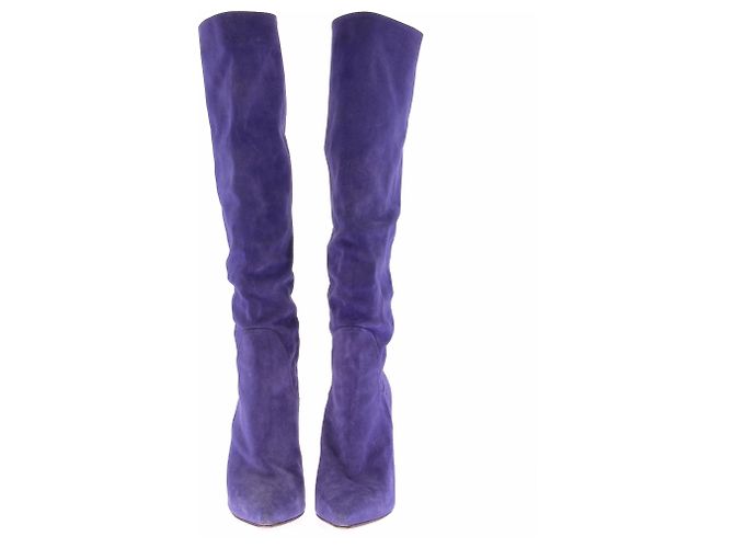 Gianmarco Lorenzi Botas altas moradas de ante Púrpura - vista 4