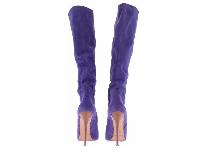 Gianmarco Lorenzi Botas altas moradas de ante Púrpura - vista 5