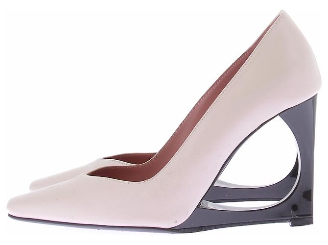 Autre Marque Décolleté bianchi in pelle LES PETITS JOUEURS 38 Bianco - vista 3