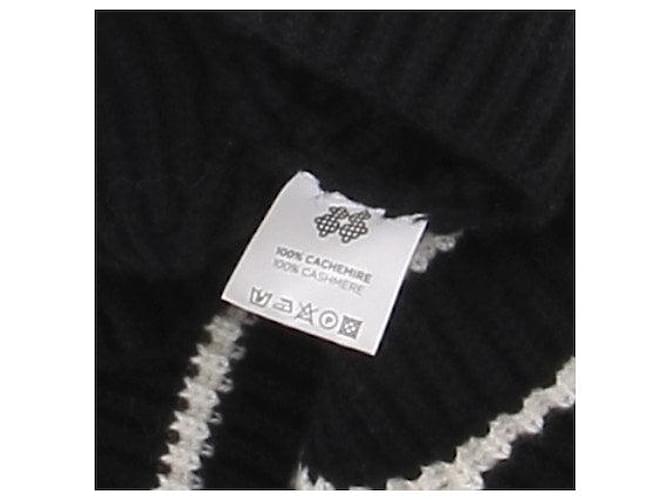 Autre Marque Ärmelloser gestreifter Pullover aus Kaschmir Schwarz - Ansicht 6