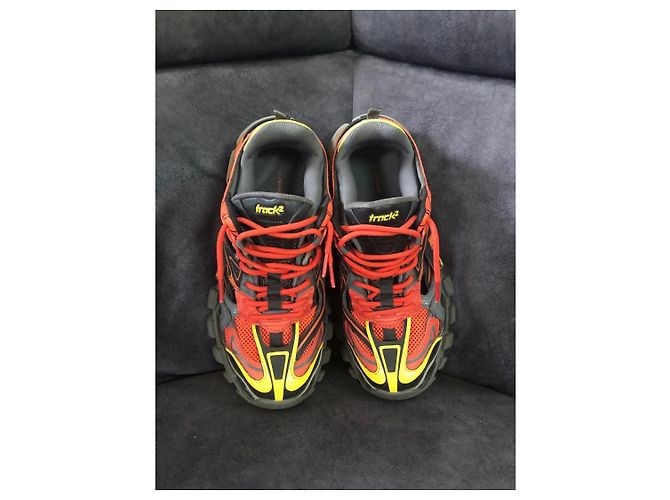 Sneakers Balenciaga Track 2 Nero Arancione Grigio Giallo - vista 2