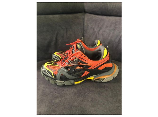 Sneakers Balenciaga Track 2 Nero Arancione Grigio Giallo - vista 3