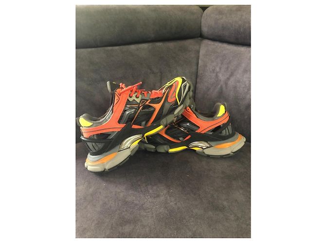Sneakers Balenciaga Track 2 Nero Arancione Grigio Giallo - vista 5