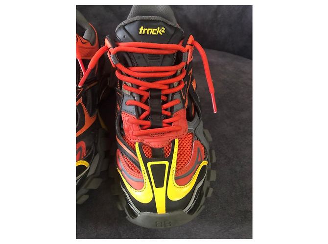 Sneakers Balenciaga Track 2 Nero Arancione Grigio Giallo - vista 6