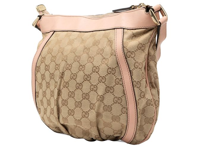 Borsa a tracolla Gucci in tela GG beige Abbey D Ring Rosa - vista 2