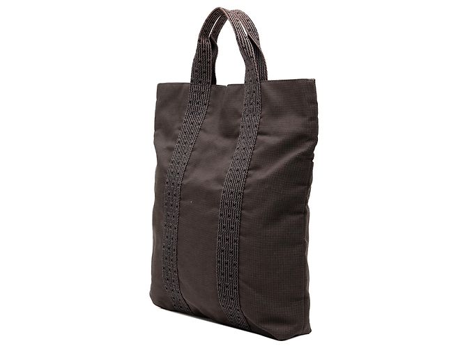Hermès Graue Canvas Herline Cabas Braun - Ansicht 2