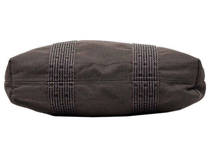 Hermès Graue Canvas Herline Cabas Braun - Ansicht 3